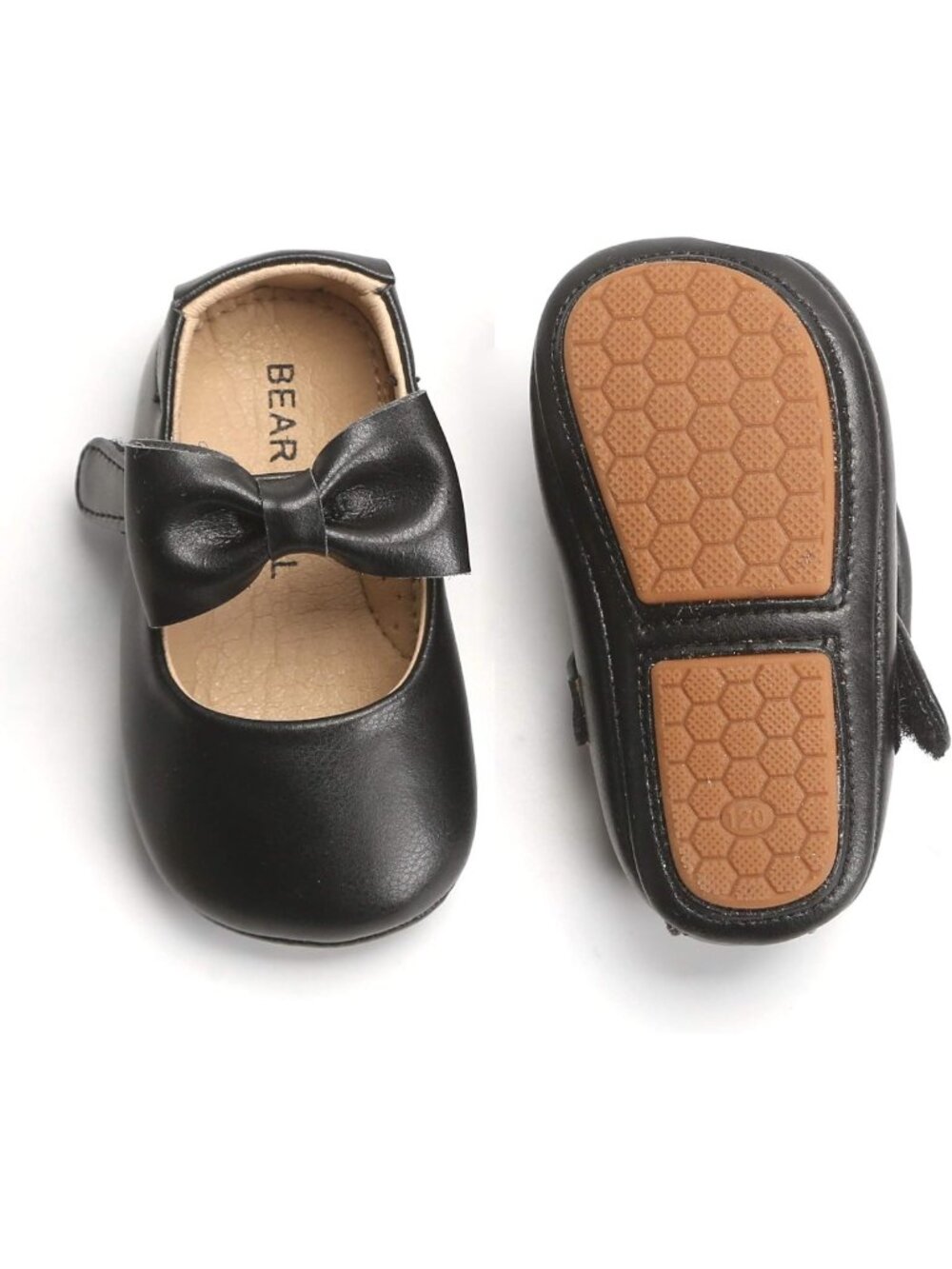 Soft Sole Infant Walking Shoes - Moccasins with Rubber Sole for Crib & Play
